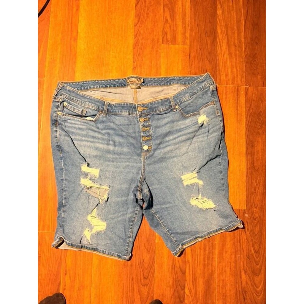 Torrid Plus Size Ripped Jean Shorts- 26